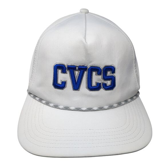CVCS Snapback 5 Panel Cap White One Size Adjustable Embroidered Rope Legacy - Picture 1 of 10